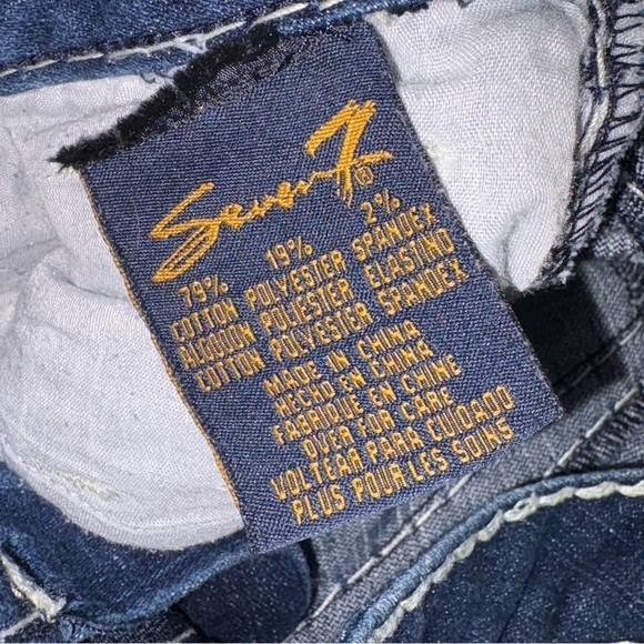 Seven7 Vintage Size 29 Dark Wash Y2K Contrast Stitching Low Rise Jeans - Picture 8 of 11